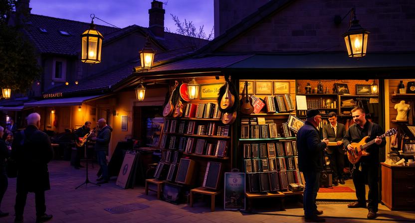 Concertinas for sale in a folk music travel setting